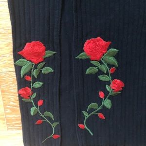 Zara navy high waist knit pencil skirt